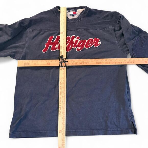 Vintage 90s Men’s Tommy Hilfiger Tufted Crewneck Sweater XL Elbow Patches - Picture 8 of 8